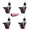 Service Caster 3'' Red Poly Swivel 1-7/8'' Expanding Stem Caster Set with Brake, 4PK SCC-EX20S314-PPUB-RED-PLB-178-4 - alternate 3